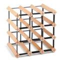 Artiss Pine and Steel Wine Rack, 12 Bottles