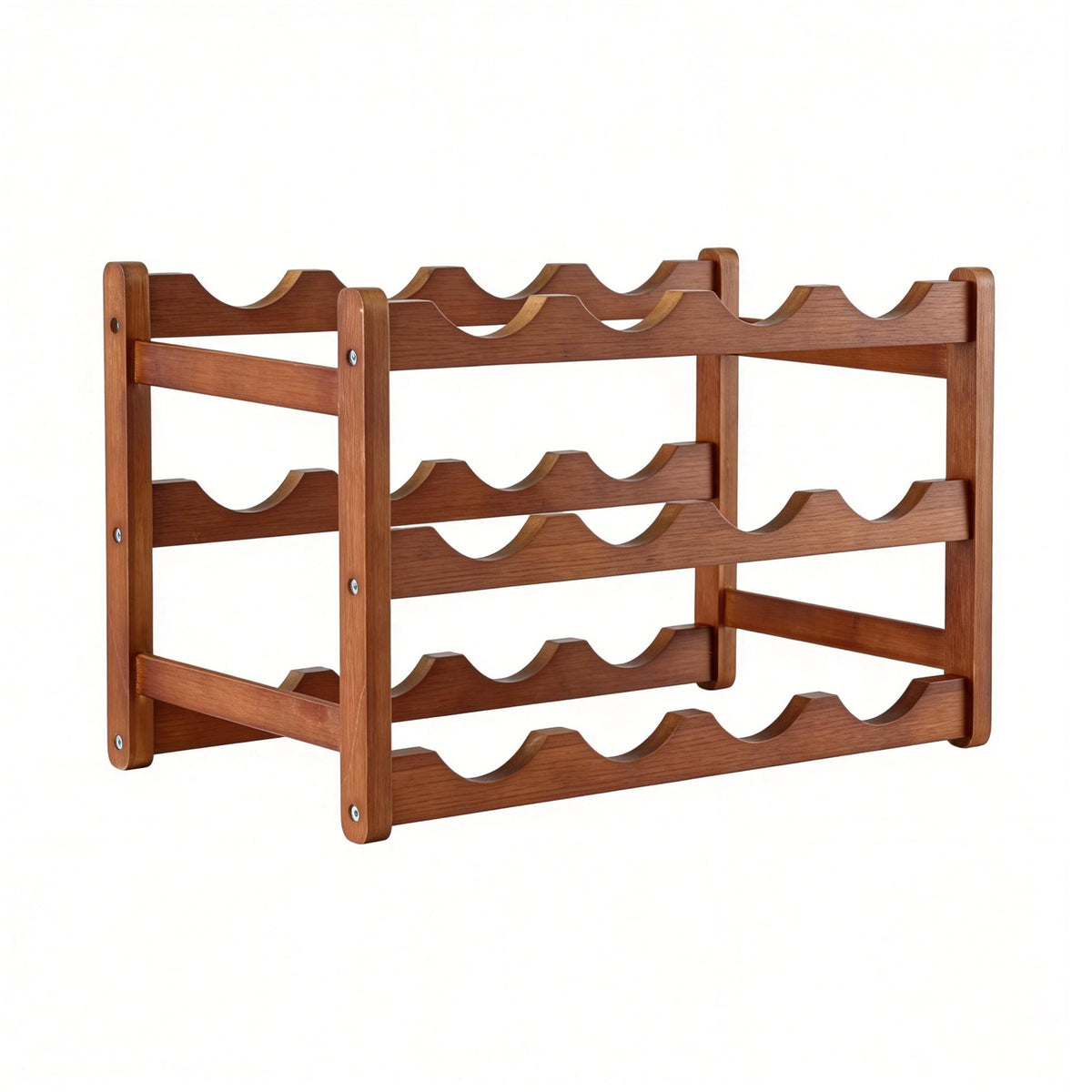 Artiss Bamboo Wine Rack, 3 Tiers, 12 Bottles, Walnut