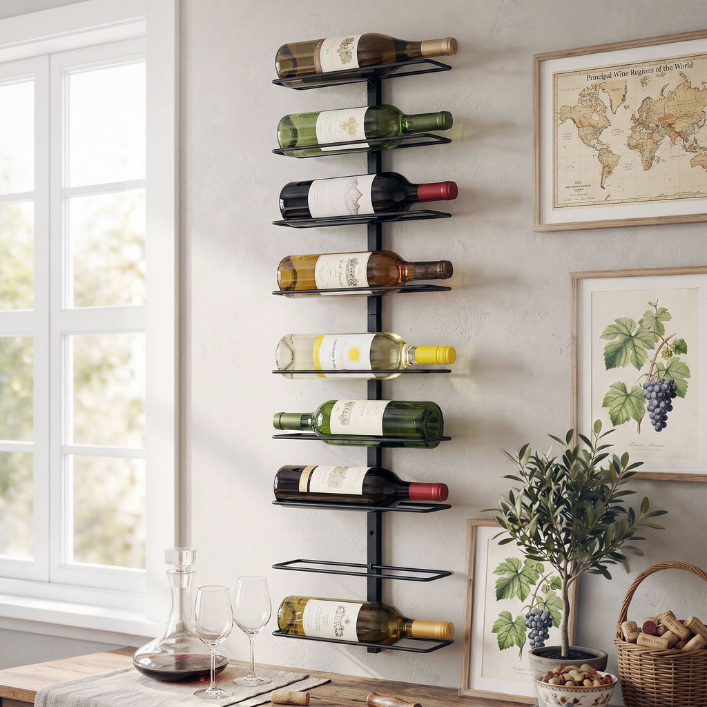 Artiss Wall Mounted Metal Wine Rack, 9 Bottles