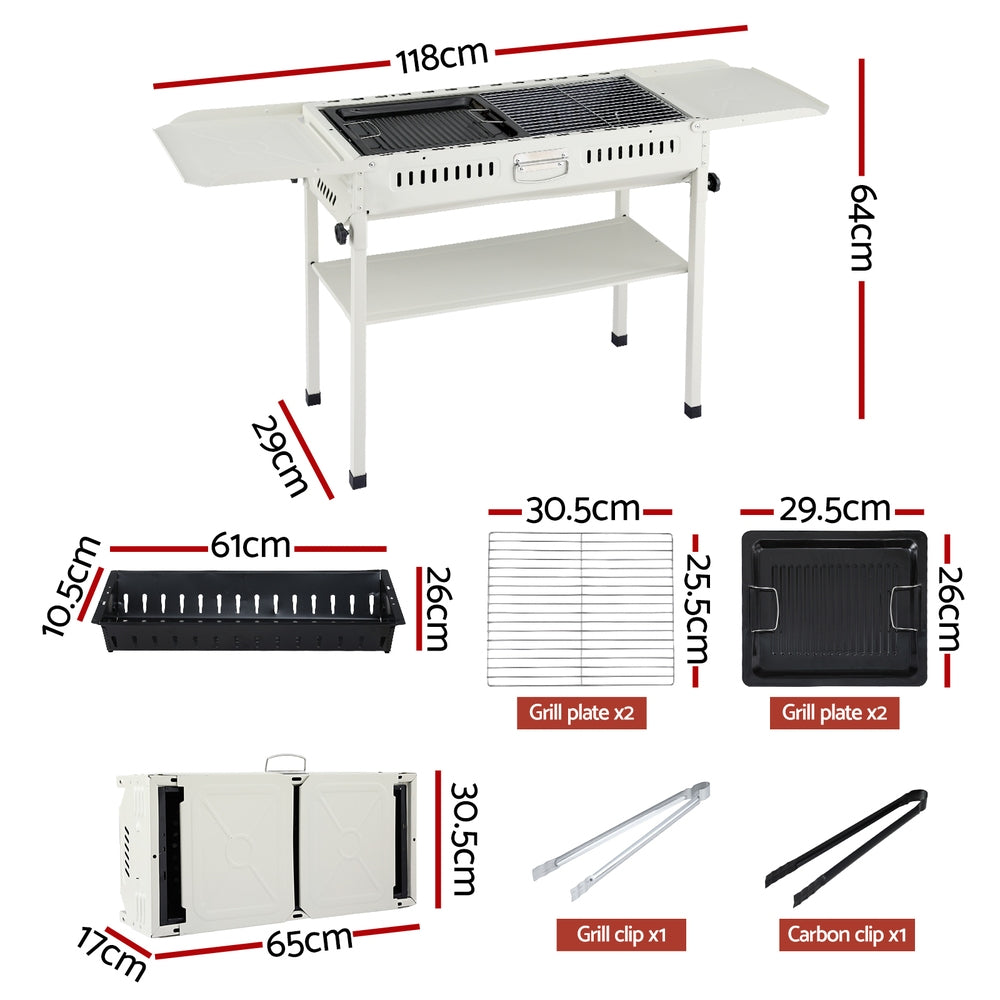 Grillz Portable BBQ Grill w/ Stainless Steel Racks & Pans