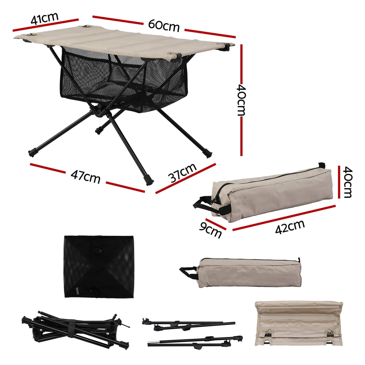 Weisshorn Folding Camping Table Portable Picnic Desk Camp
