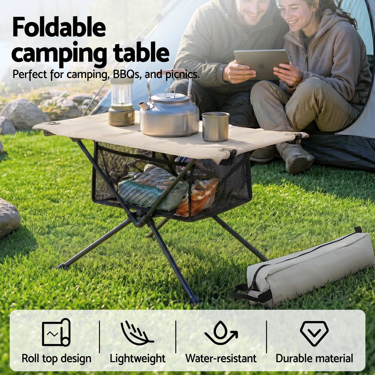 Weisshorn Folding Camping Table Portable Picnic Desk Camp