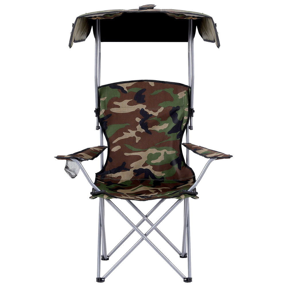 Weisshorn Folding Camping Chair with Canopy, Green, on a white background, photo 4 of 8