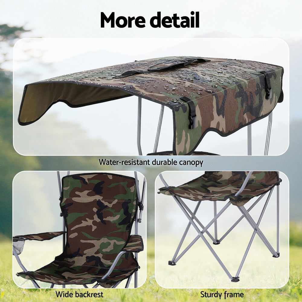 Weisshorn Folding Camping Chair with Canopy, Green, photo 8 of 8
