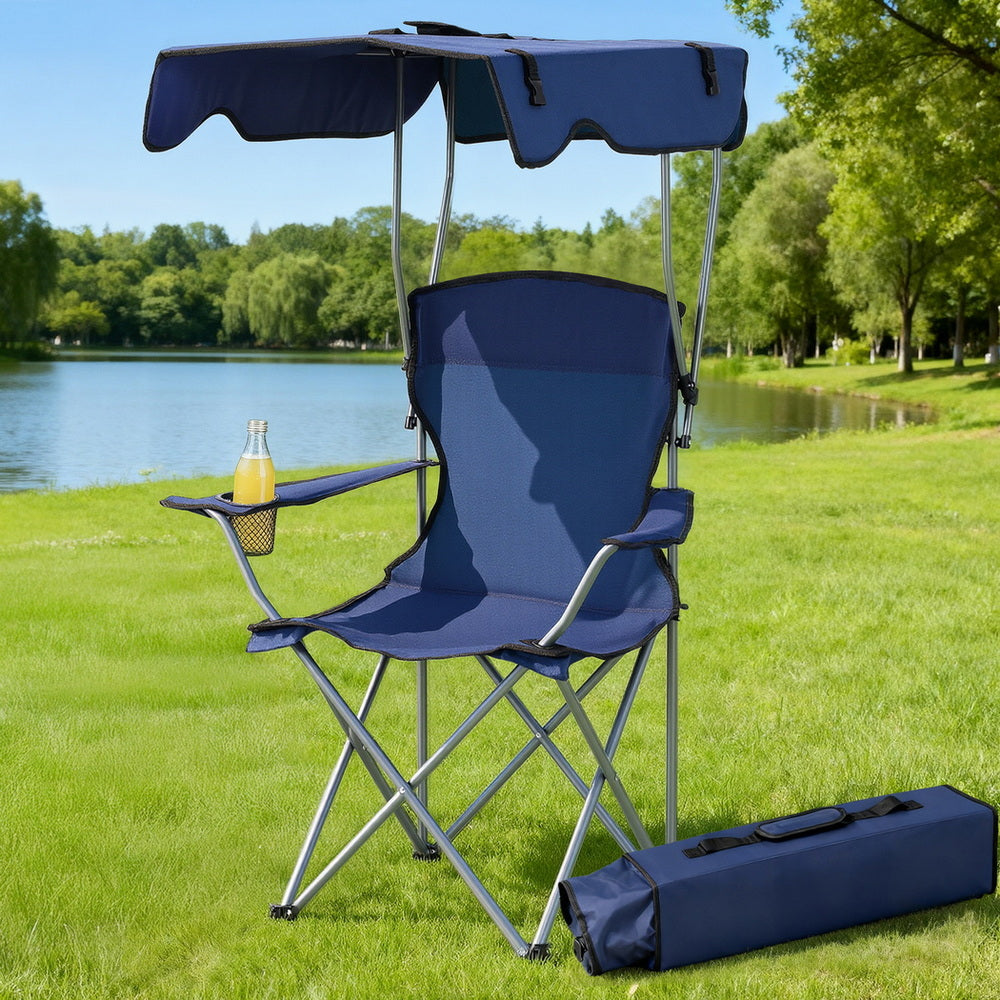 Weisshorn Camping Chair With Canopy Folding Outdoor Portable Seat Lightweight Beach