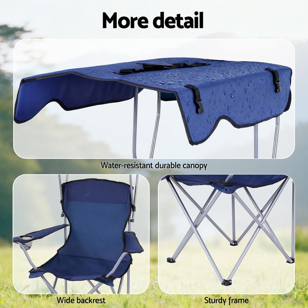Weisshorn Camping Chair With Canopy Folding Outdoor Portable Seat Lightweight Beach