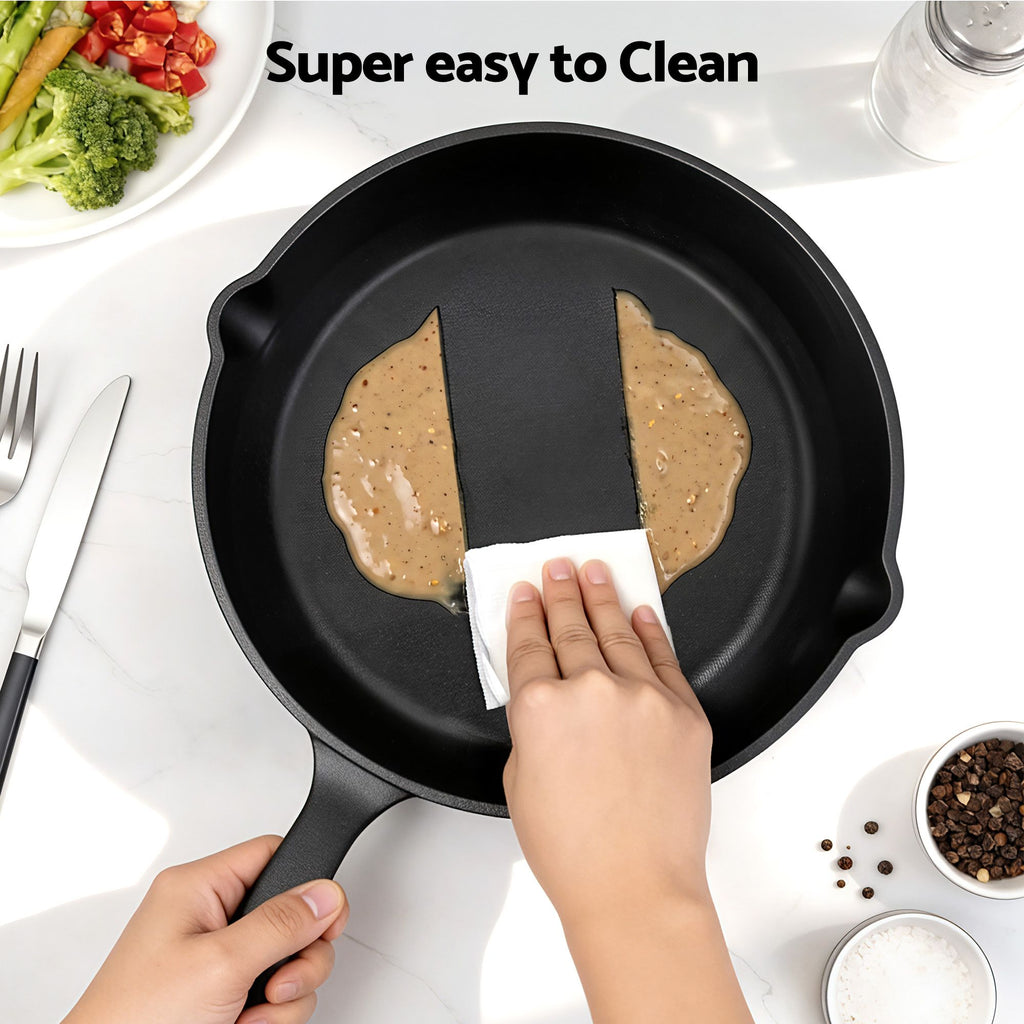 5-Star Chef Cast Iron Frying Pan Set, 4 Pieces