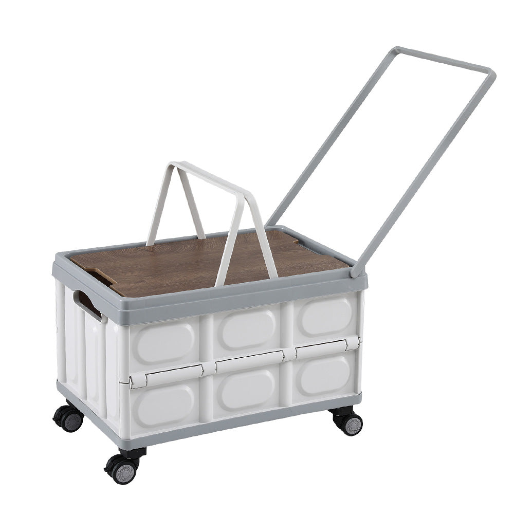Gardeon Collapsible Outdoor Storage Box with Wheels, 54 L