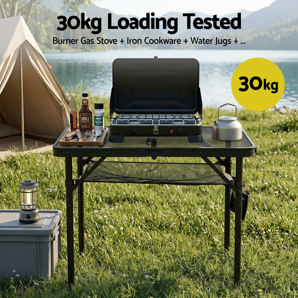Gardeon BBQ Camp Table, 60*40*56 Portable Foldable Lightweight