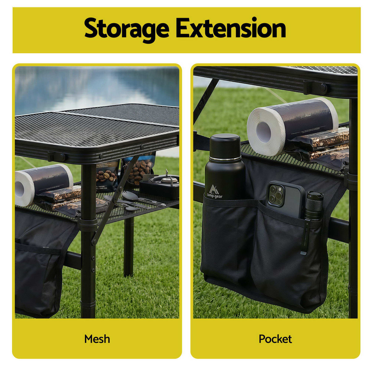 Gardeon BBQ Camp Table, 60*40*56 Portable Foldable Lightweight