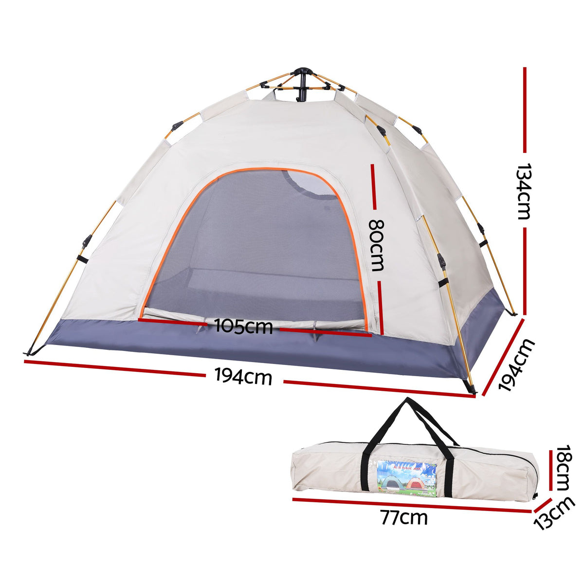 Weisshorn Camping Tent Instant Tent Pop up 2 Person Outdoor Hiking