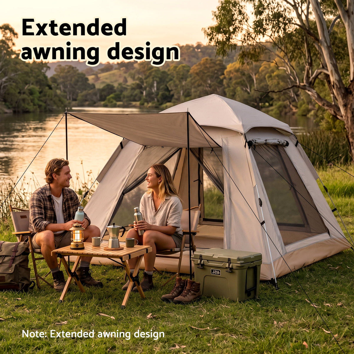 Weisshorn Camping Tent Family Shelter 210D Oxford Fabric Awning 210cm