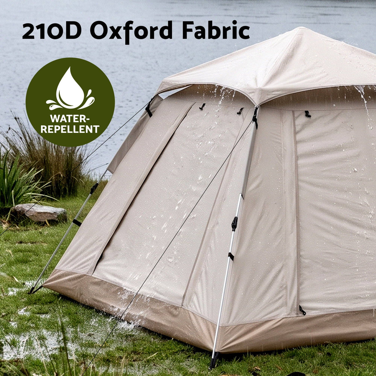 Weisshorn Camping Tent Family Shelter 210D Oxford Fabric Awning 210cm