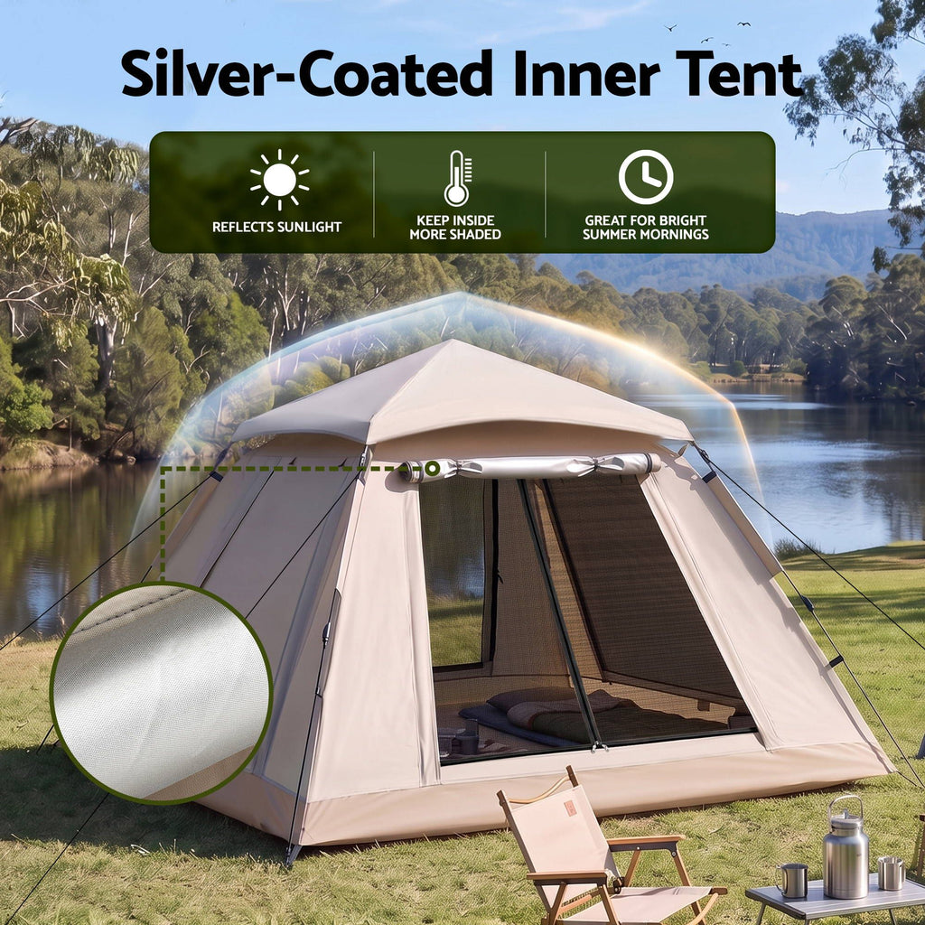 Weisshorn Camping Tent Family Shelter 210D Oxford Fabric Awning 210cm