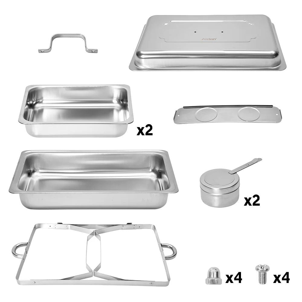 Alston 4.5LX2 Chafing Dish Set, Premium 410 Stainless Steel Buffet