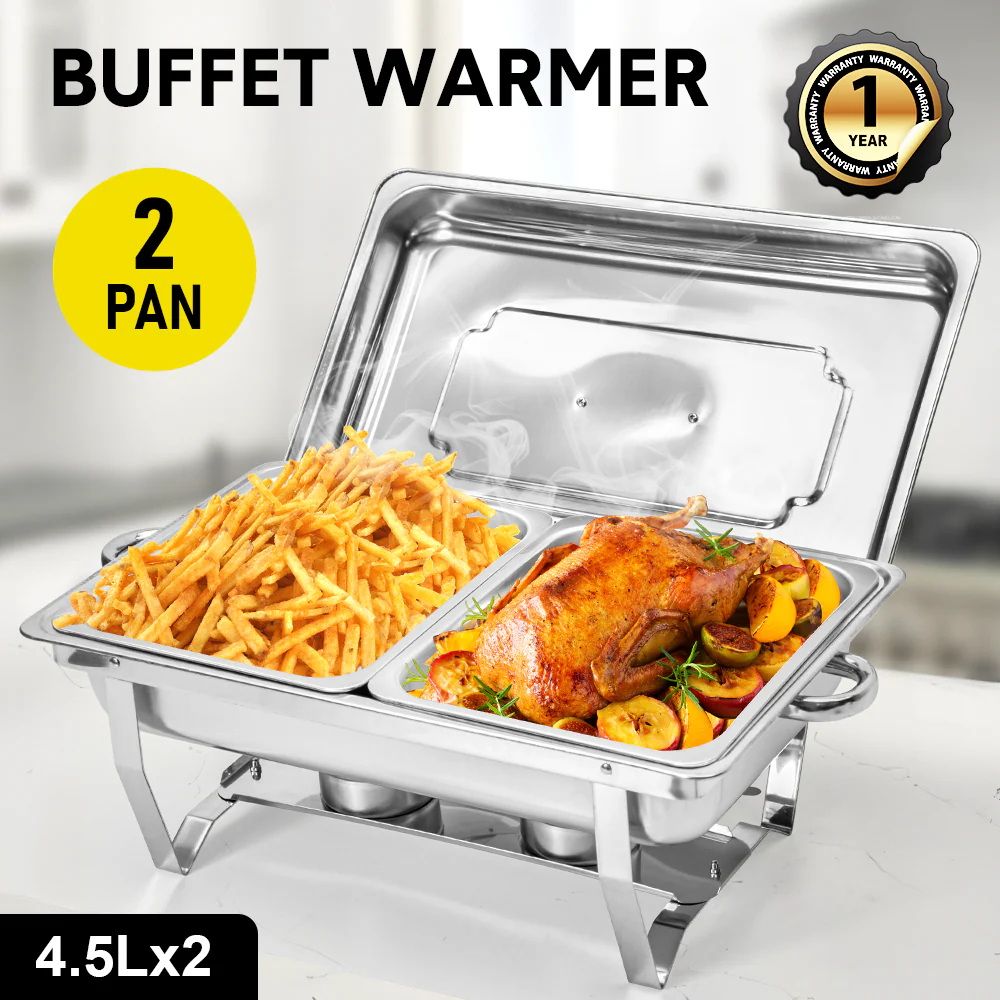 Alston 4.5LX2 Chafing Dish Set, Premium 410 Stainless Steel Buffet
