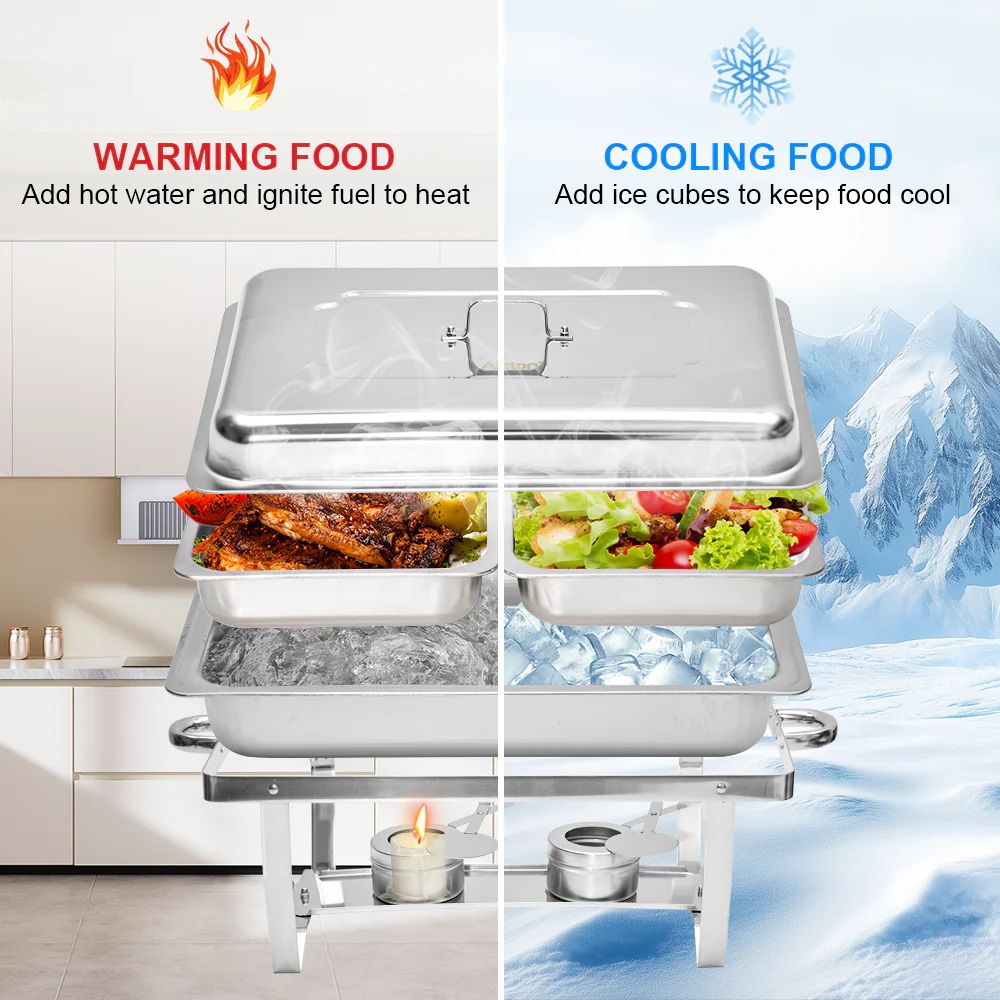 Alston 4.5LX2 Chafing Dish Set, Premium 410 Stainless Steel Buffet
