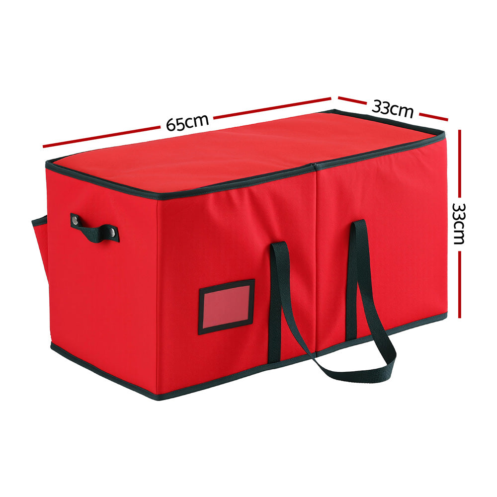 Jingle Jollys Christmas Baubles Storage Box, 128 Slots, Red, photo 2 of 7