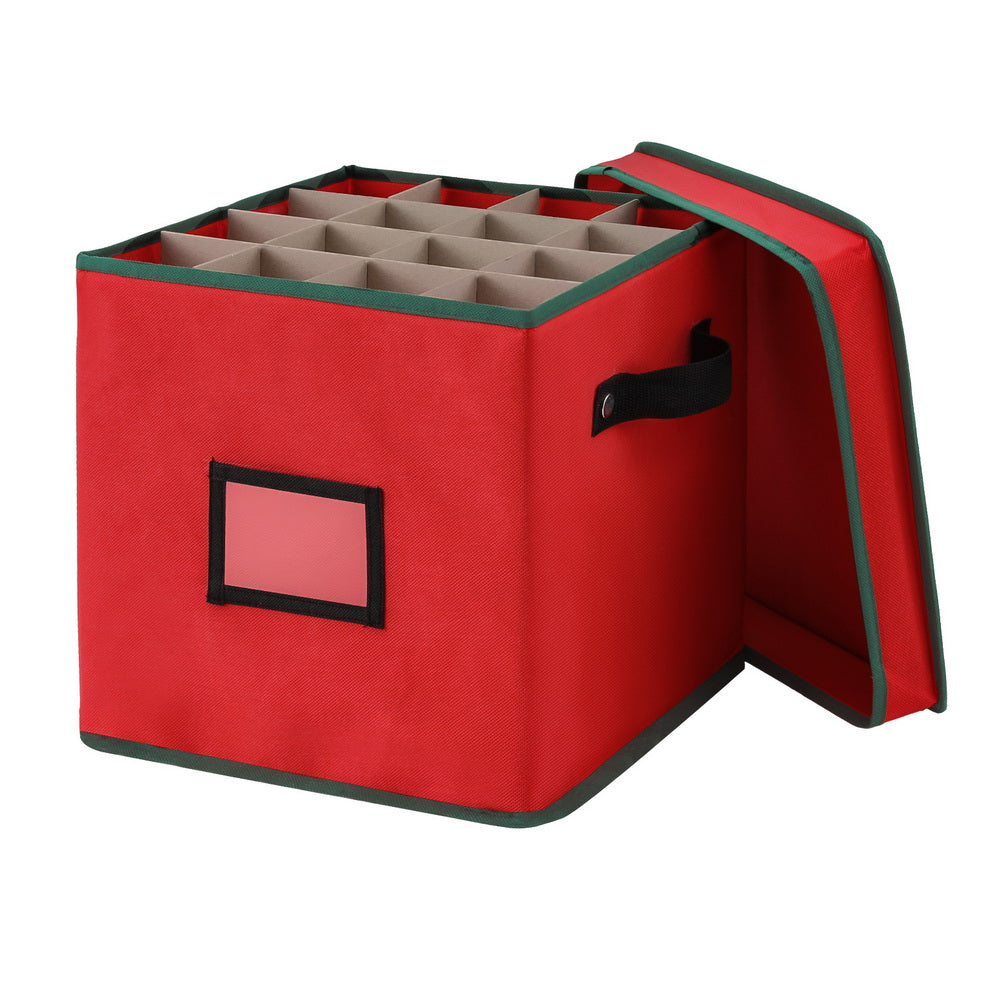 Jingle Jollys Christmas Baubles Storage Box 64 Dividers Xmas