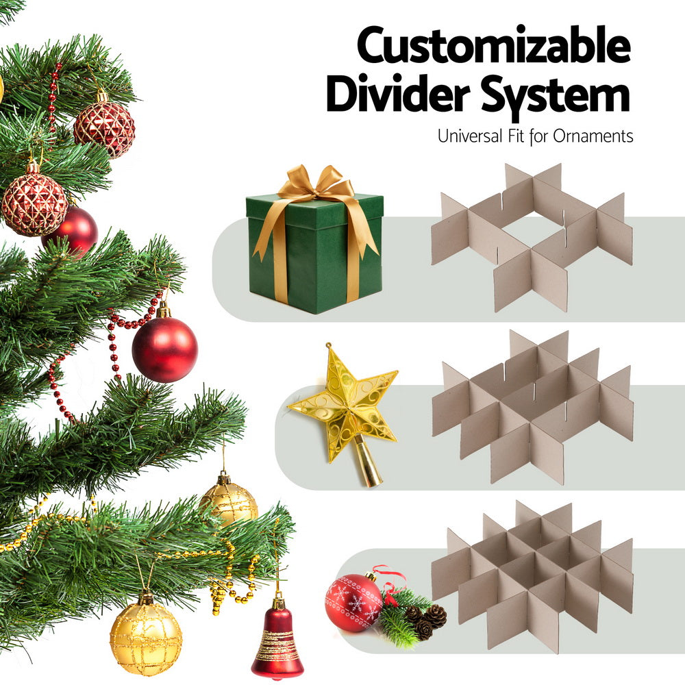 Jingle Jollys Christmas Baubles Storage Box 64 Dividers Xmas