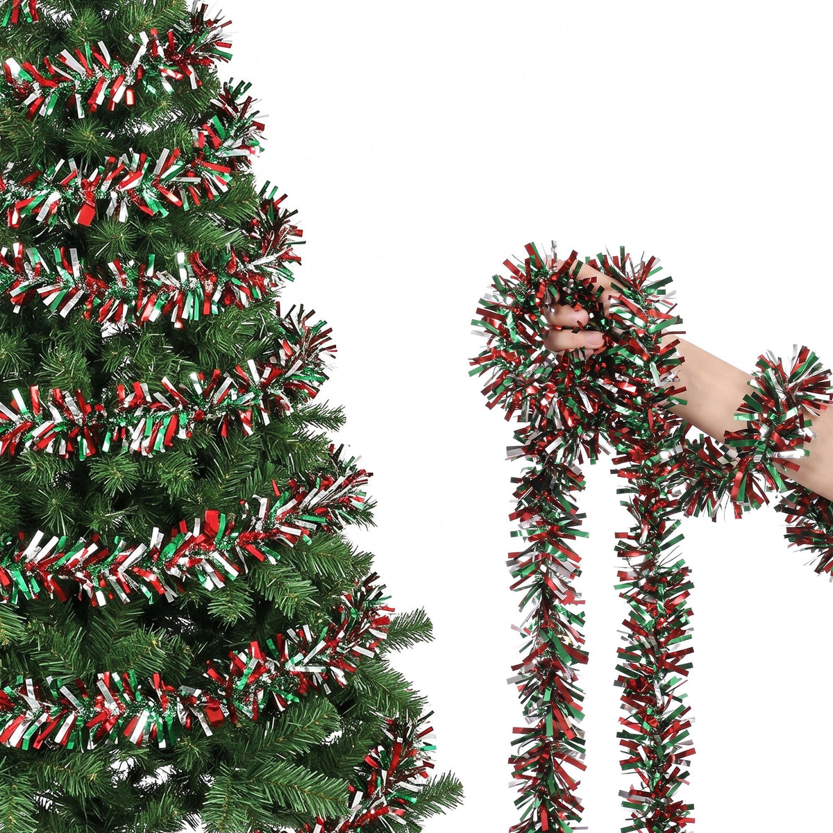 Jingle Jollys 20M Christmas Tinsel Garland Mixed Colors Xmas Party