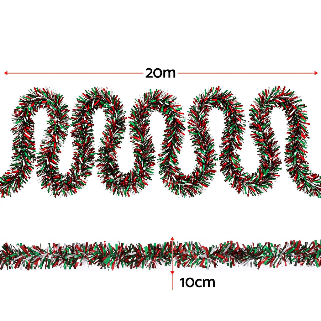 Jingle Jollys 20M Christmas Tinsel Garland Mixed Colors Xmas Party