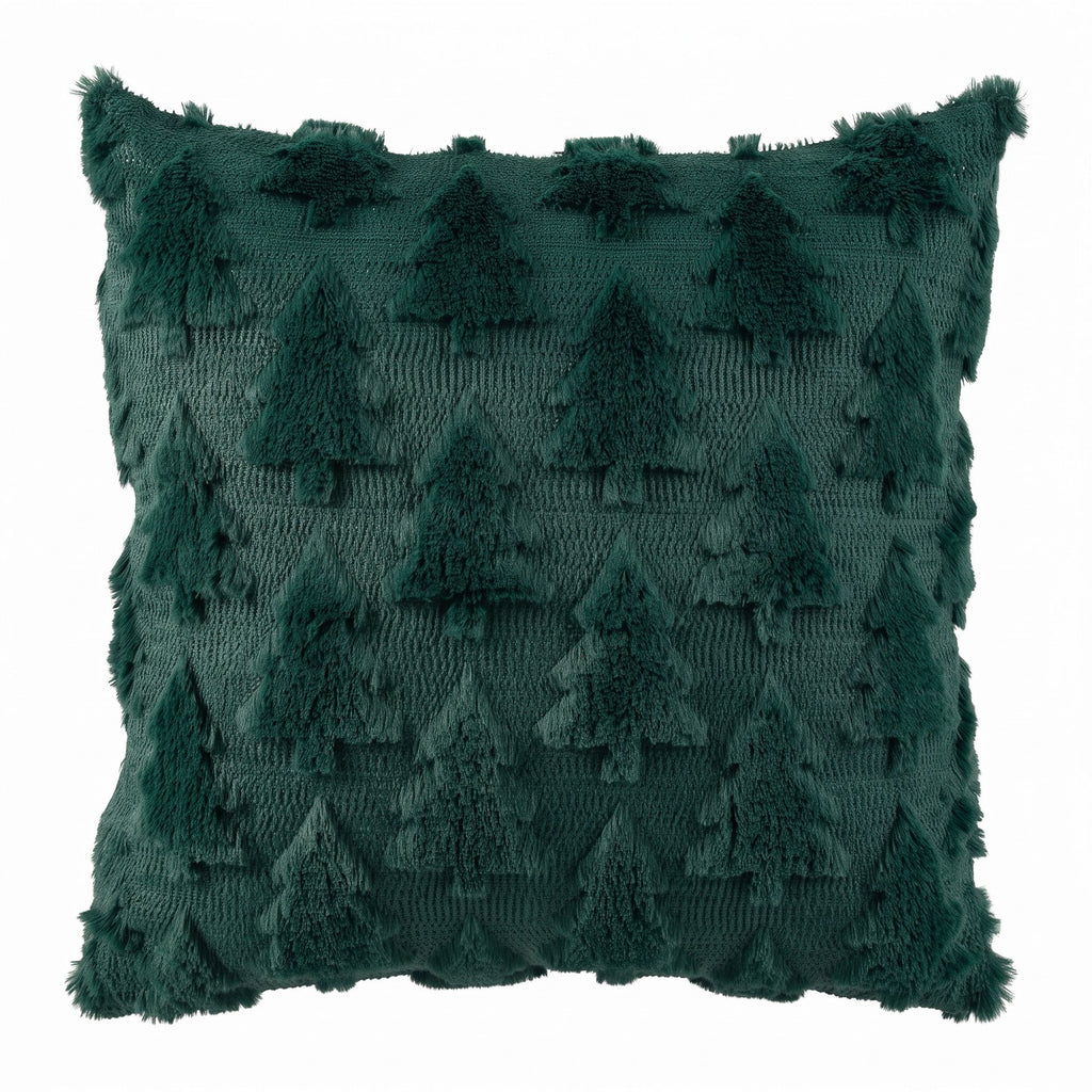 Jingle Jollys Christmas Tree Pillow Covers 2 Packs Cushion Covers Soft Faux Fur Jacquard