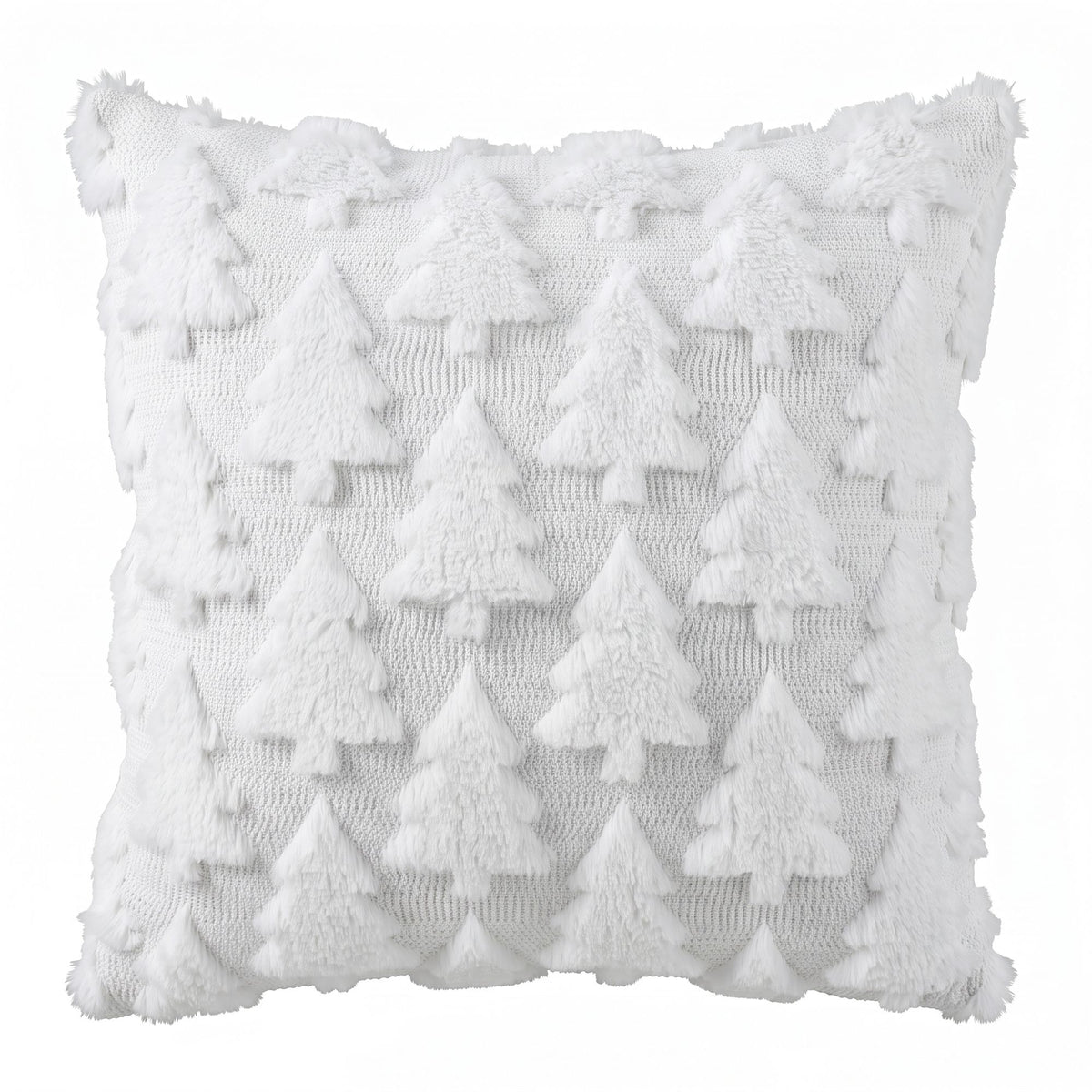 Jingle Jollys Christmas Tree Pillow Covers 2 Packs Cushion Covers Soft Faux Fur Jacquard