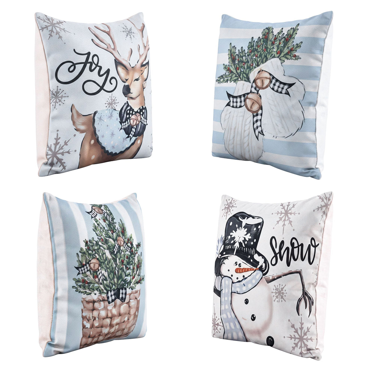 Jingle Jollys Christmas Cushion Covers Set of 4 Pillow Covers 45x45cm
