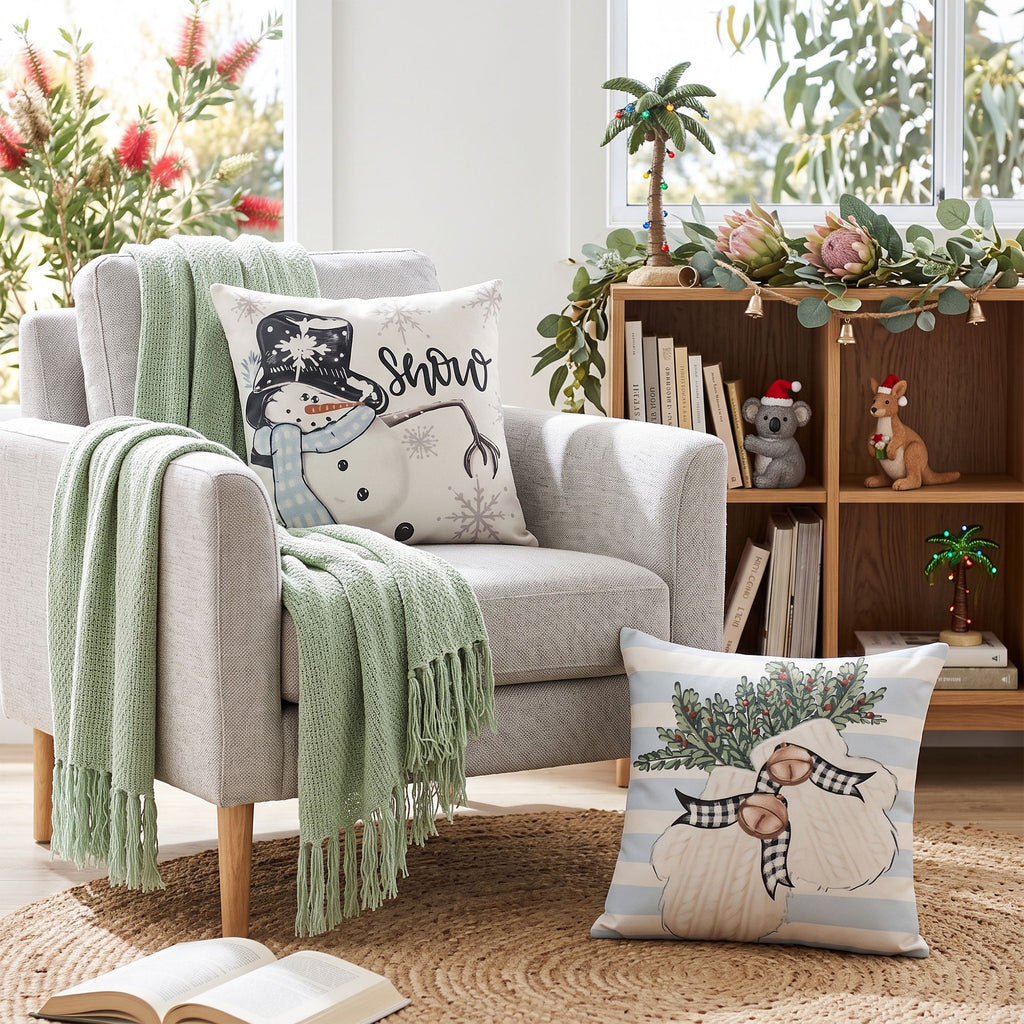Jingle Jollys Christmas Cushion Covers Set of 4 Pillow Covers 45x45cm