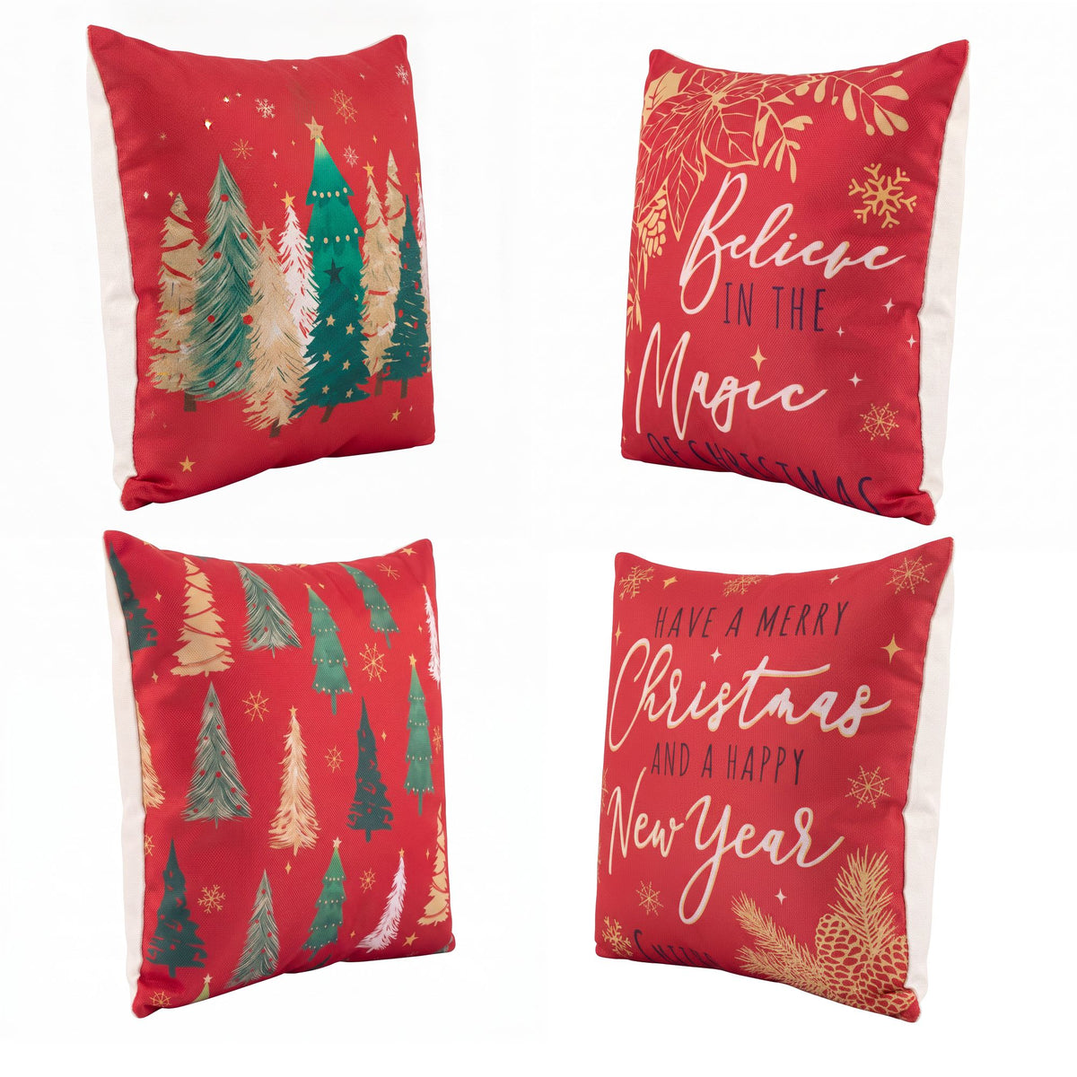 Jingle Jollys Christmas Cushion Covers Set of 4 Pillow Covers 45x45cm
