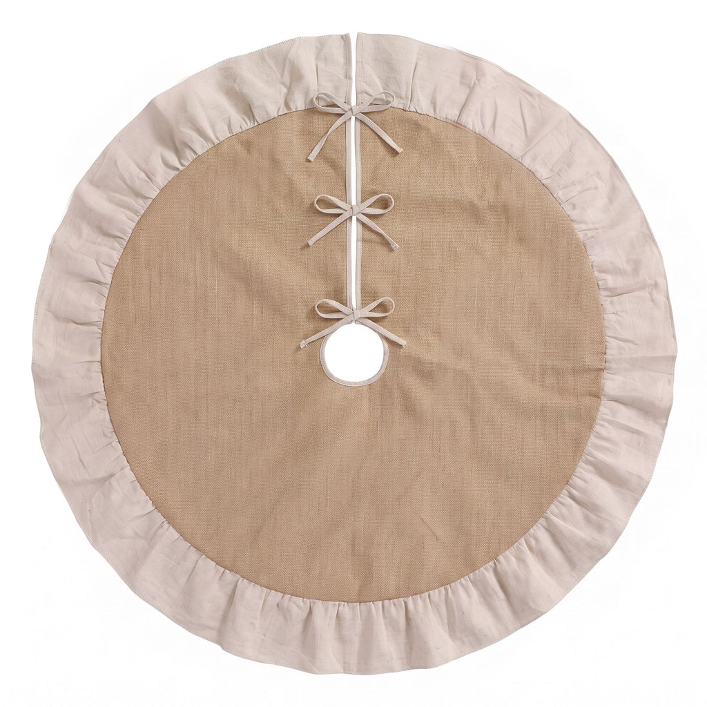 Jingle Jollys 120cm Christmas Tree Skirt Linen Christmas Tree Mat