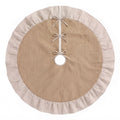 Jingle Jollys 120cm Christmas Tree Skirt Linen Christmas Tree Mat