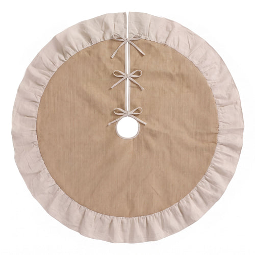 Jingle Jollys Linen Christmas Tree Skirt, 120 cm, on a white background