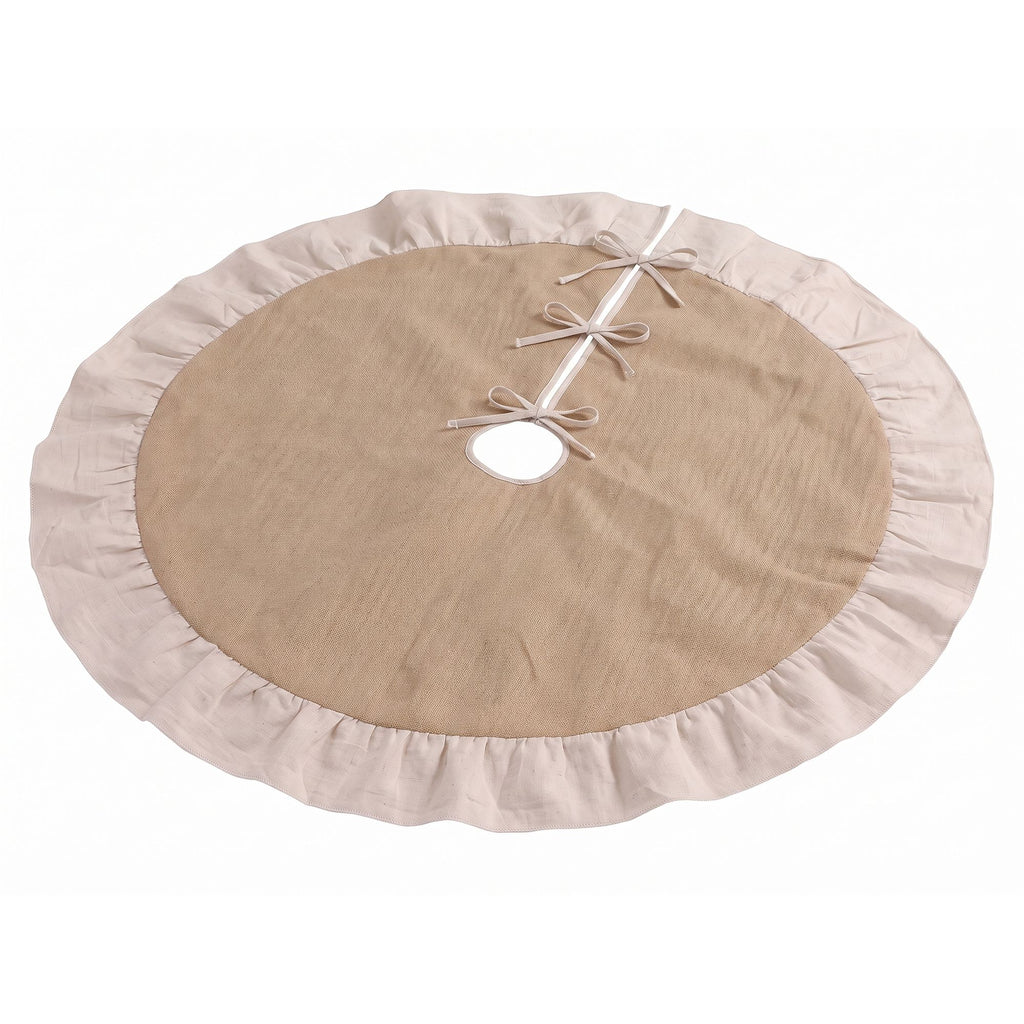 Jingle Jollys 120cm Christmas Tree Skirt Linen Christmas Tree Mat