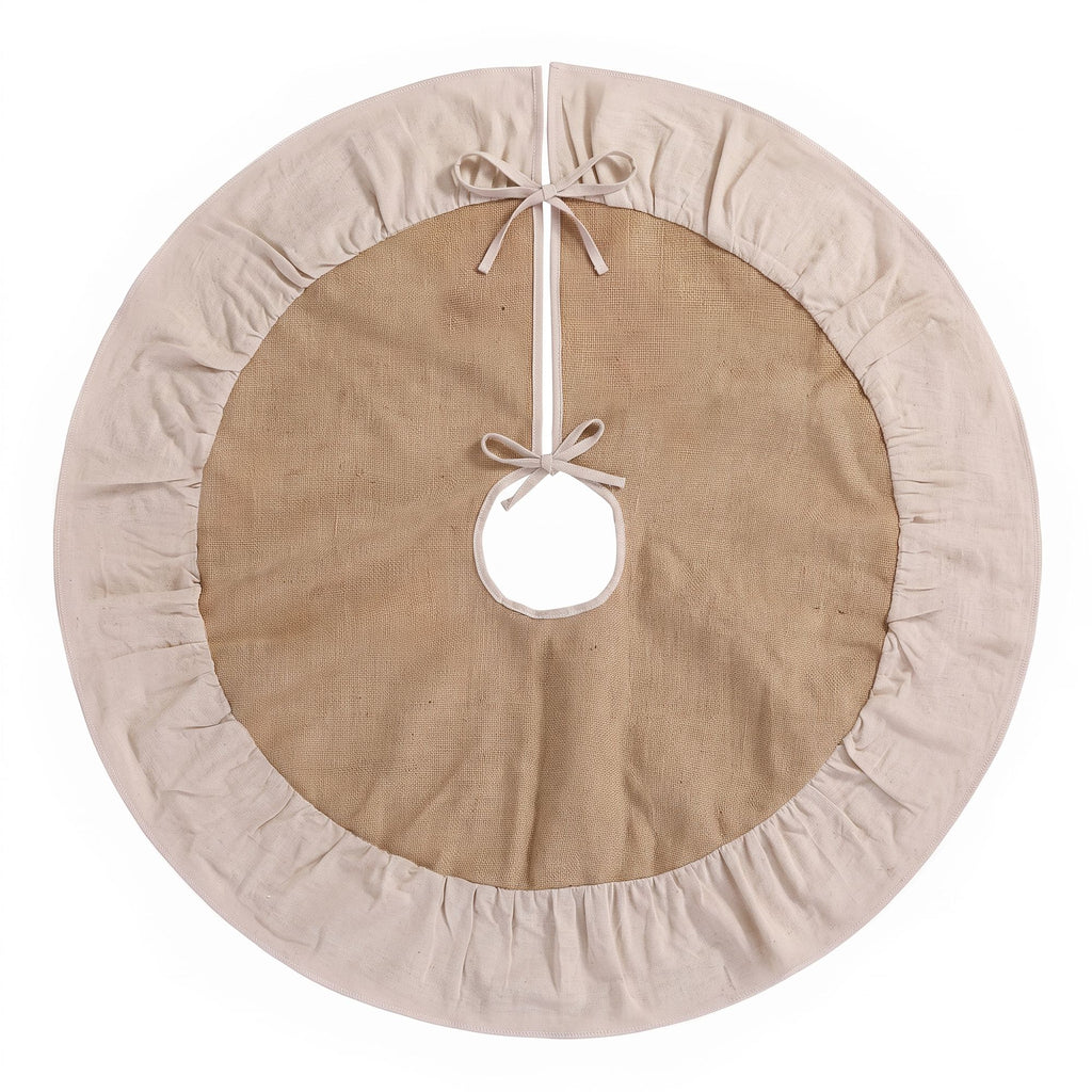 Jingle Jollys 90cm Christmas Tree Skirt Linen Christmas Tree Mat Decor