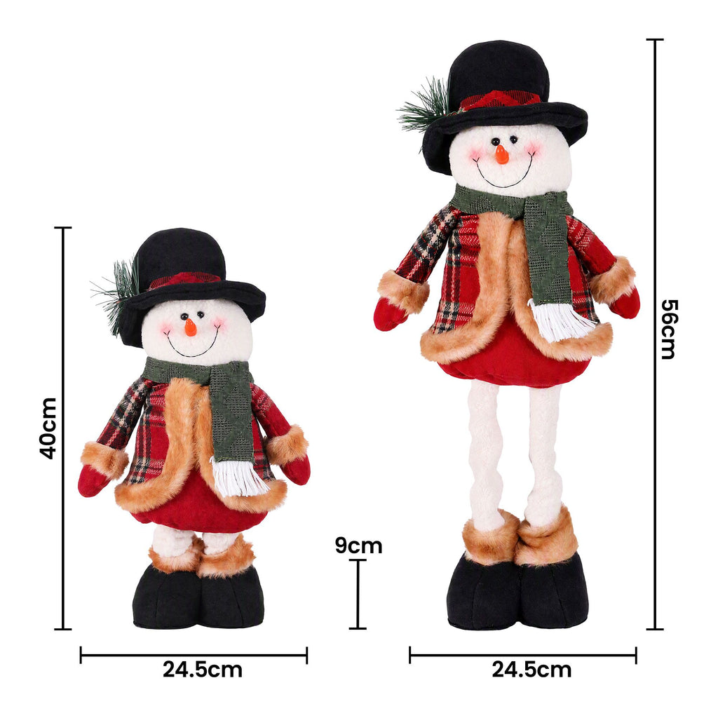 Jingle Jollys Christmas Snowman Ornament 40-56cm Telescopic Tabletop