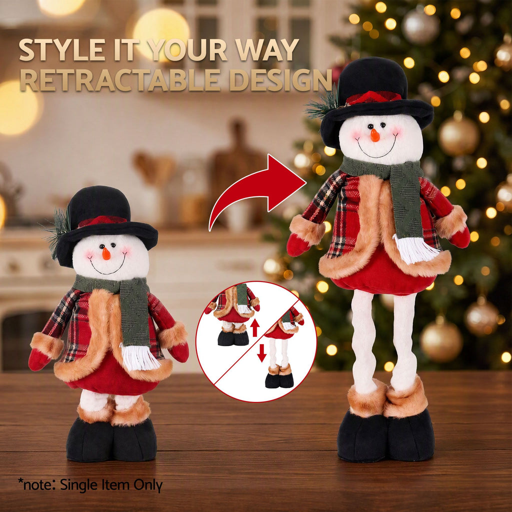 Jingle Jollys Christmas Snowman Ornament 40-56cm Telescopic Tabletop