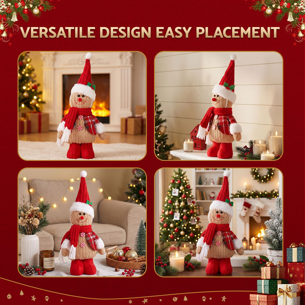 Jingle Jollys Christmas Gingerbread Man Standing Ornament Knitted