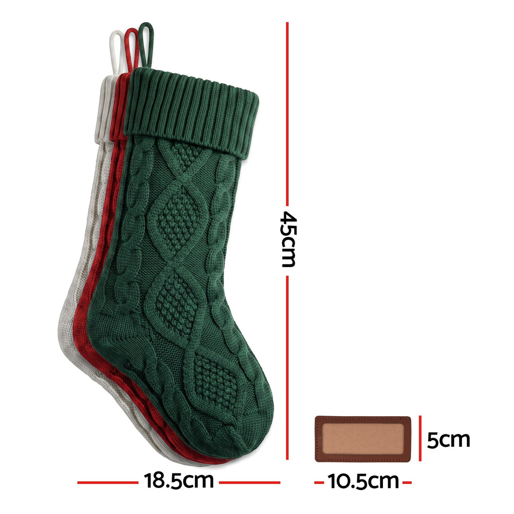 Jingle Jollys 3PCS Personalized Christmas Stockings with Leather