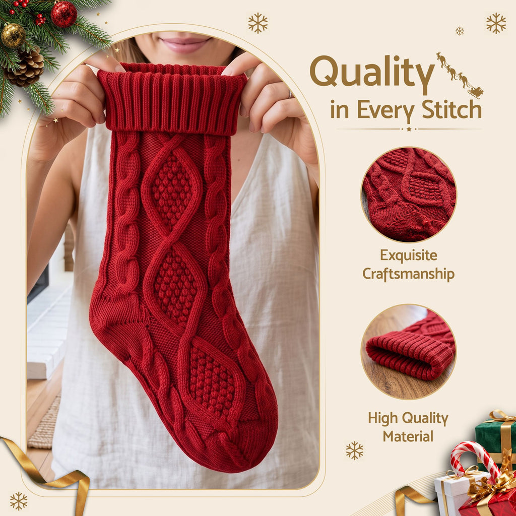 Jingle Jollys 3PCS Personalized Christmas Stockings with Leather