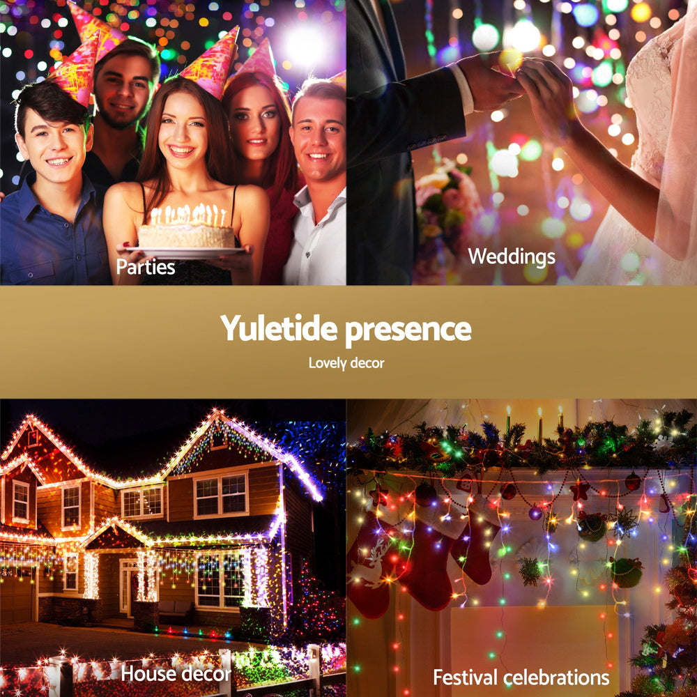 Jingle Jollys 32M Christmas Lights Icicle String Light 960 LED