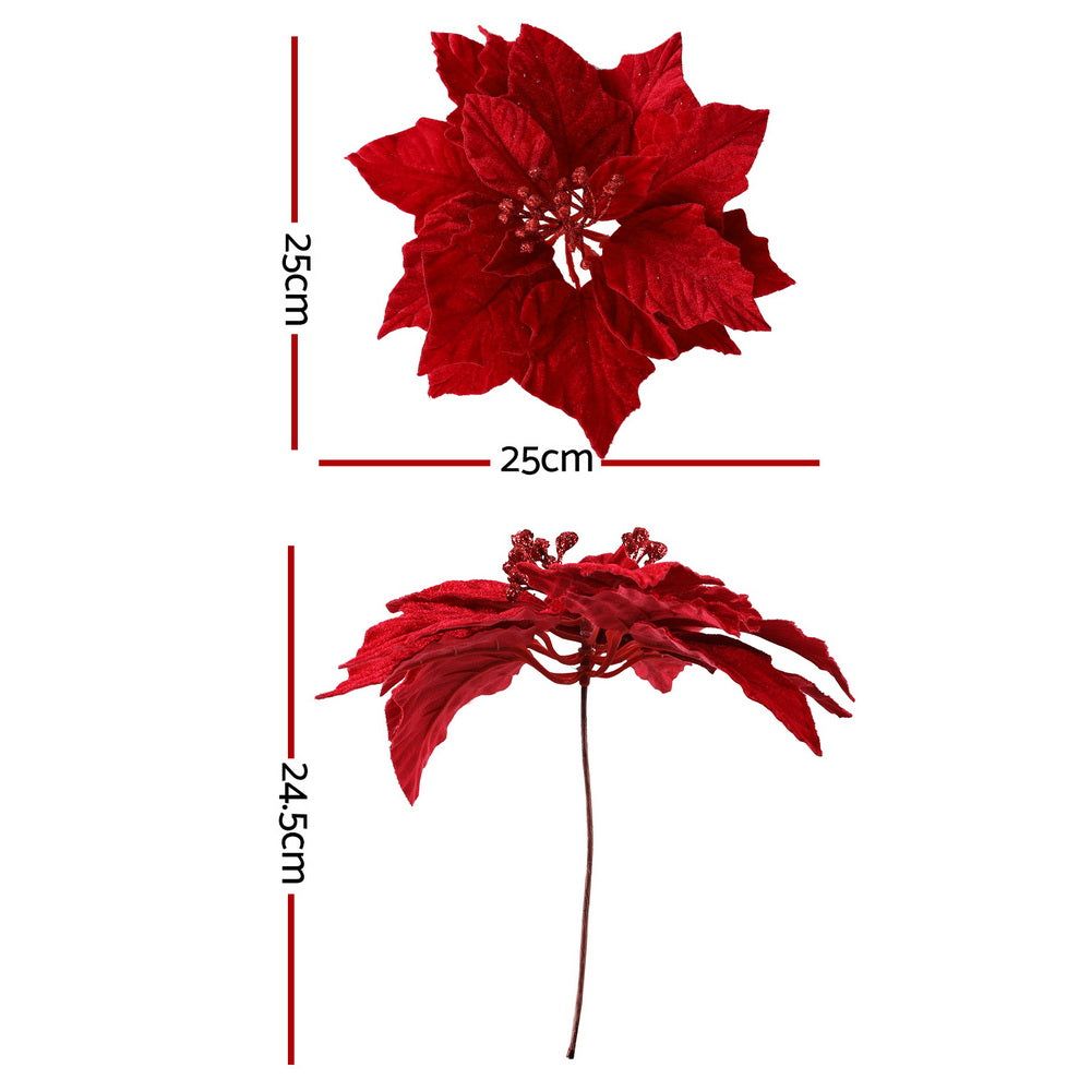 Jingle Jollys 14Pcs Christmas Tree Flowers Set Xmas Garland Wreath