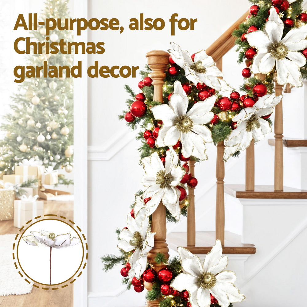 Jingle Jollys 14Pcs Christmas Tree Flower Set Xmas Garland Wreath