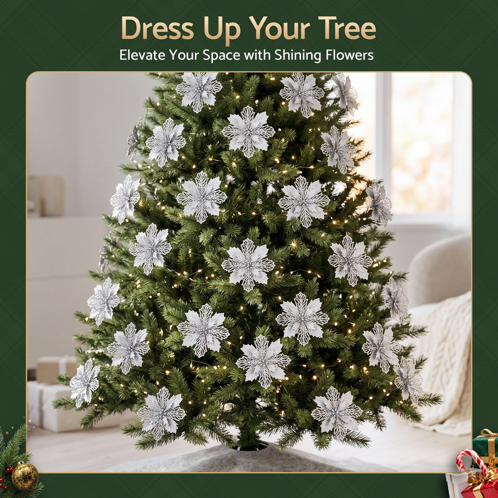 Jingle Jollys 20Pcs Christmas Tree Flower Set Garland Wreath