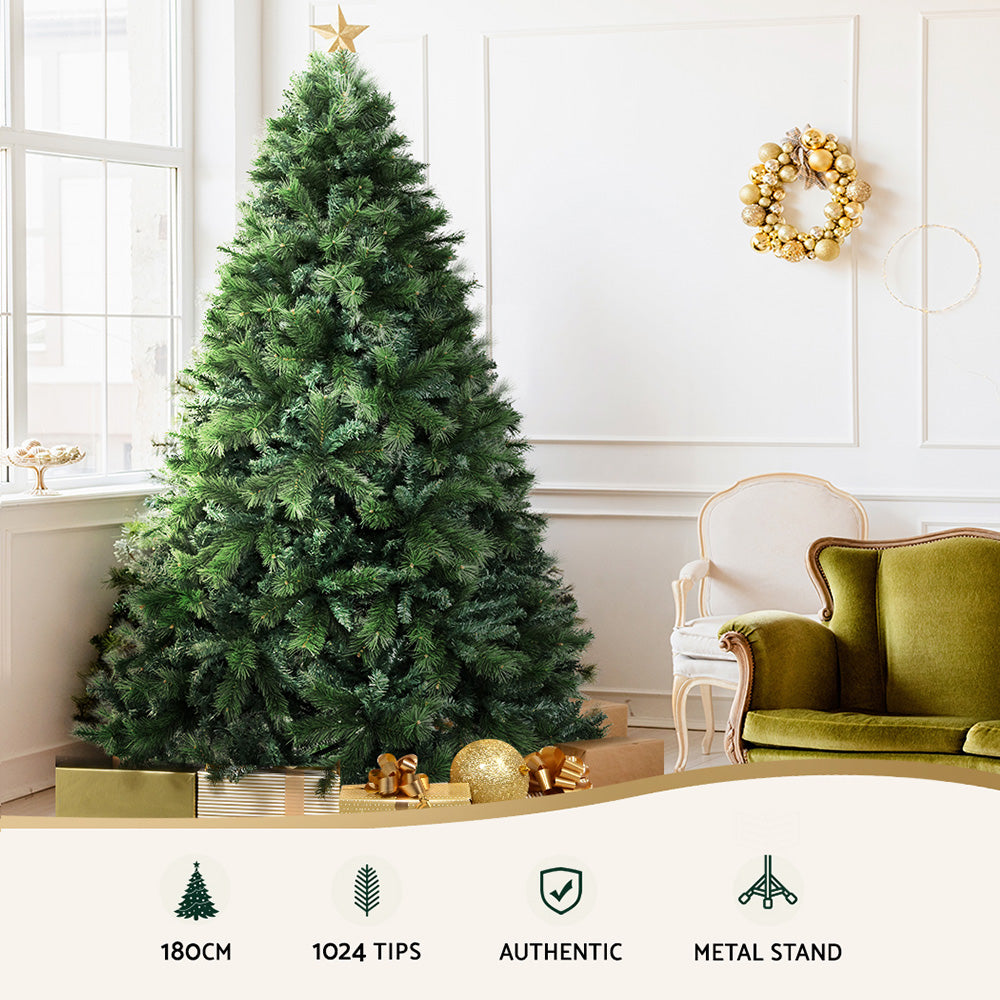 Jingle Jollys Christmas Tree 1.8M Xmas Tree Decorations Pine Needles