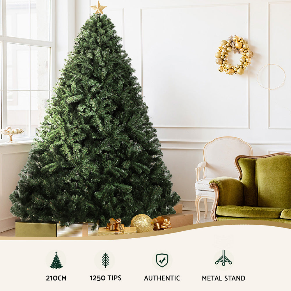 Jingle Jollys Christmas Tree 2.1M Xmas Tree Decorations Green 1250