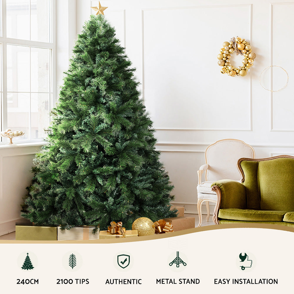 Jingle Jollys Christmas Tree 2.4M Xmas Tree Decorations Pine Needles