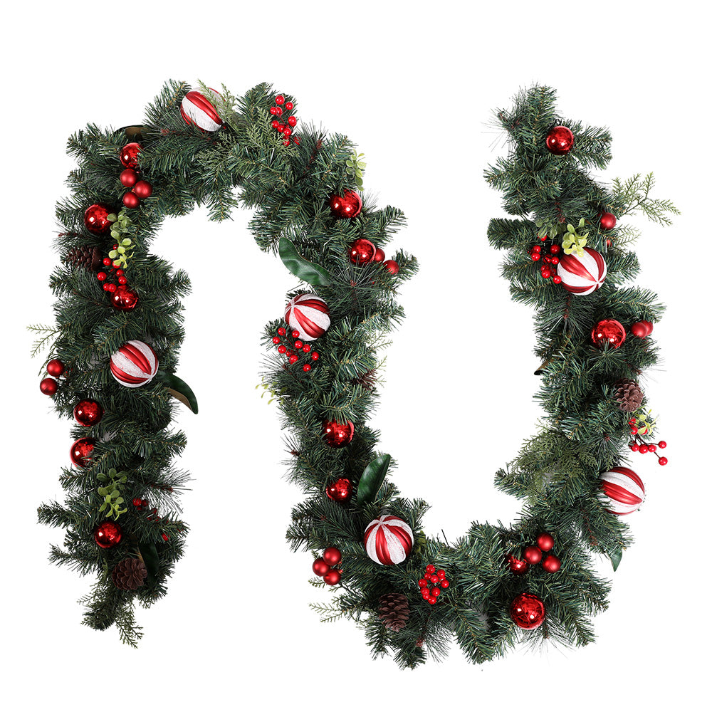Jingle Jollys 2.7m Christmas Garland with Decorations Xmas Wedding