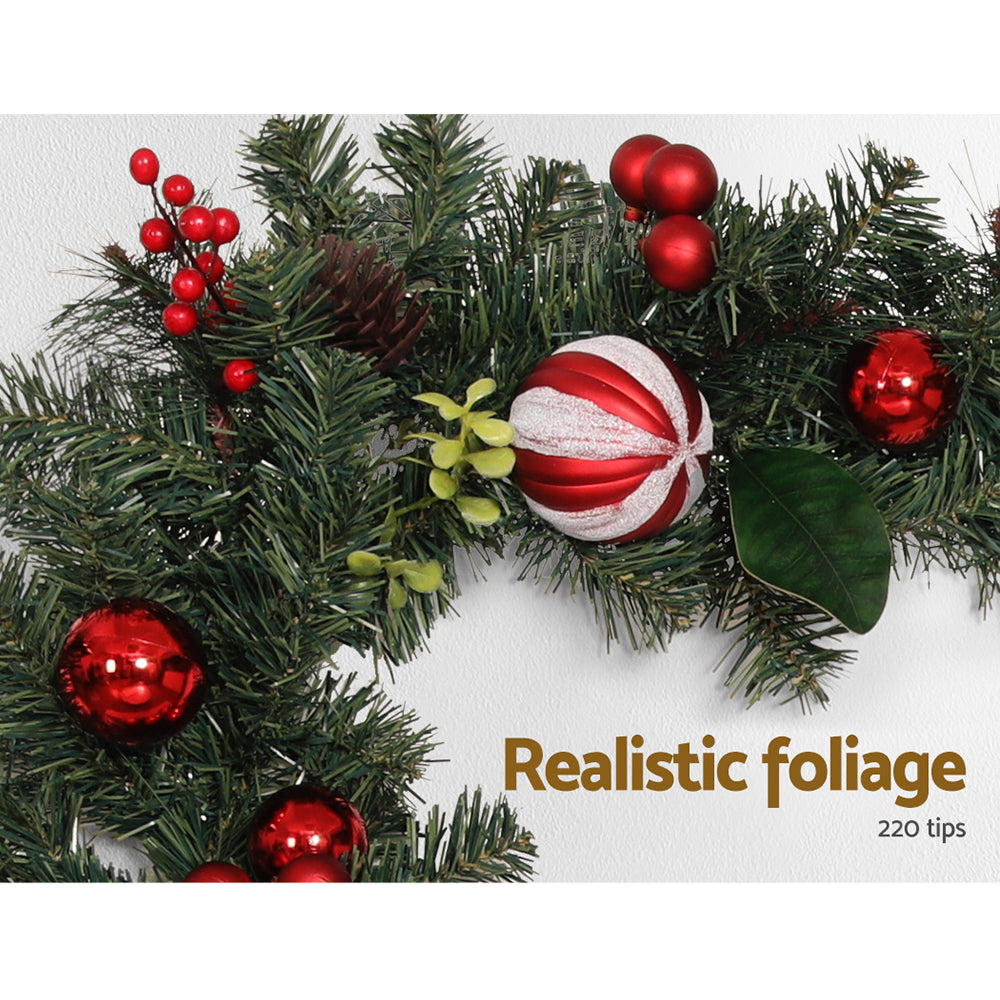 Jingle Jollys 2.7m Christmas Garland with Decorations Xmas Wedding